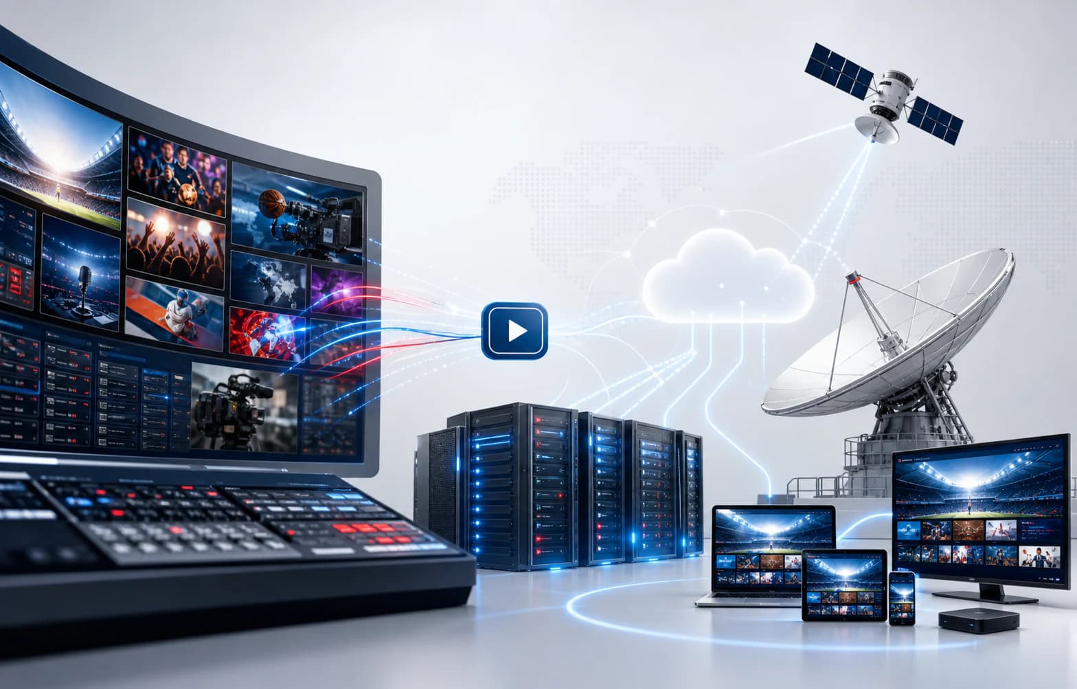 Distribution de contenus média en OTT, IPTV et satellite broadcast